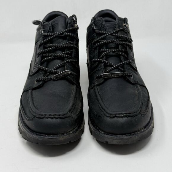 Rockport XCS Waterproof Chukka Boots Mens 8 W Wide Black Leather Preppy Gorpcore